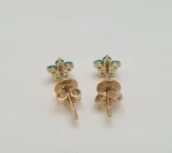 Boucles d'oreilles or jaune émeraudes