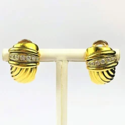 Boucles d'Oreilles Or jaune & Diamants