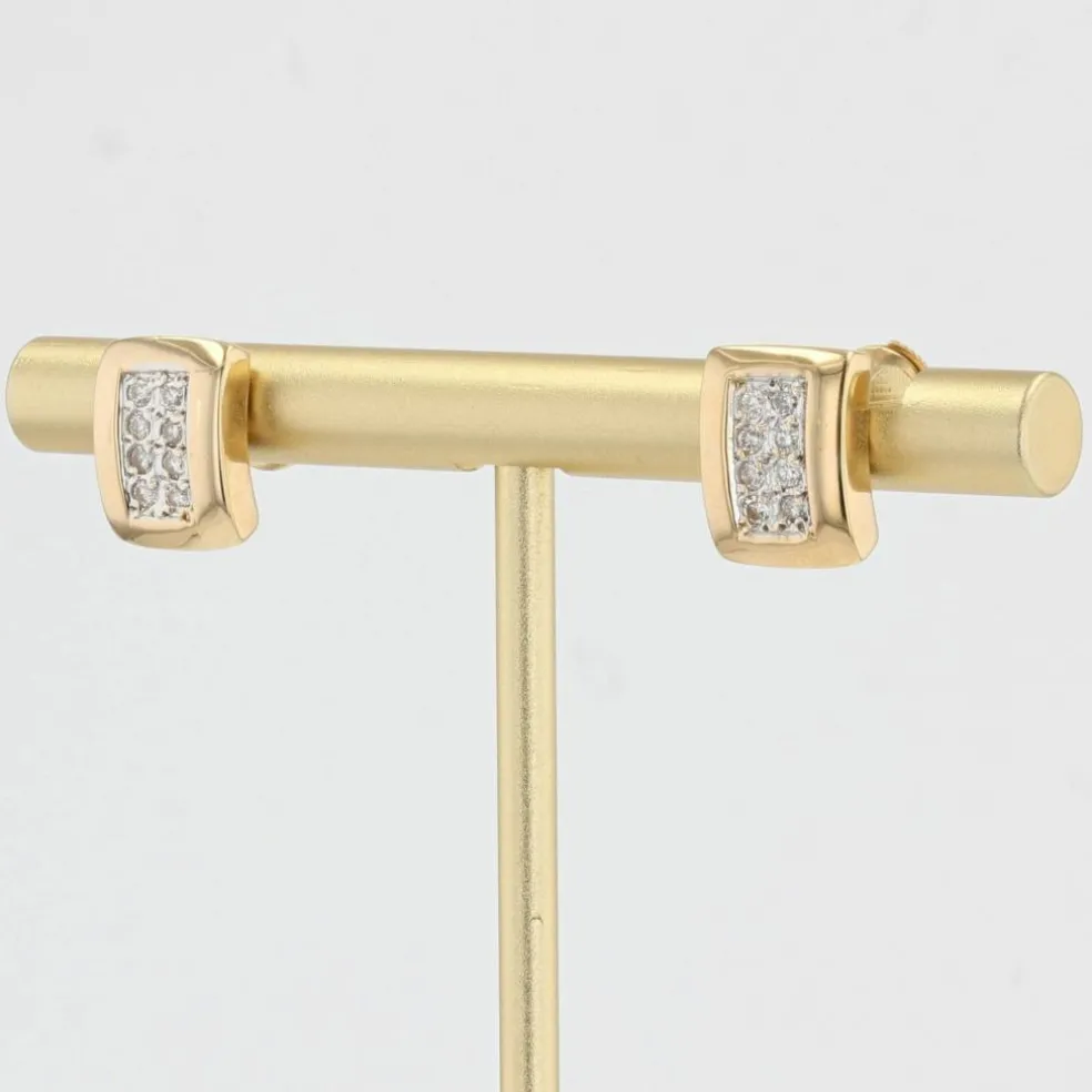Boucles d'oreilles or jaune diamants modernes