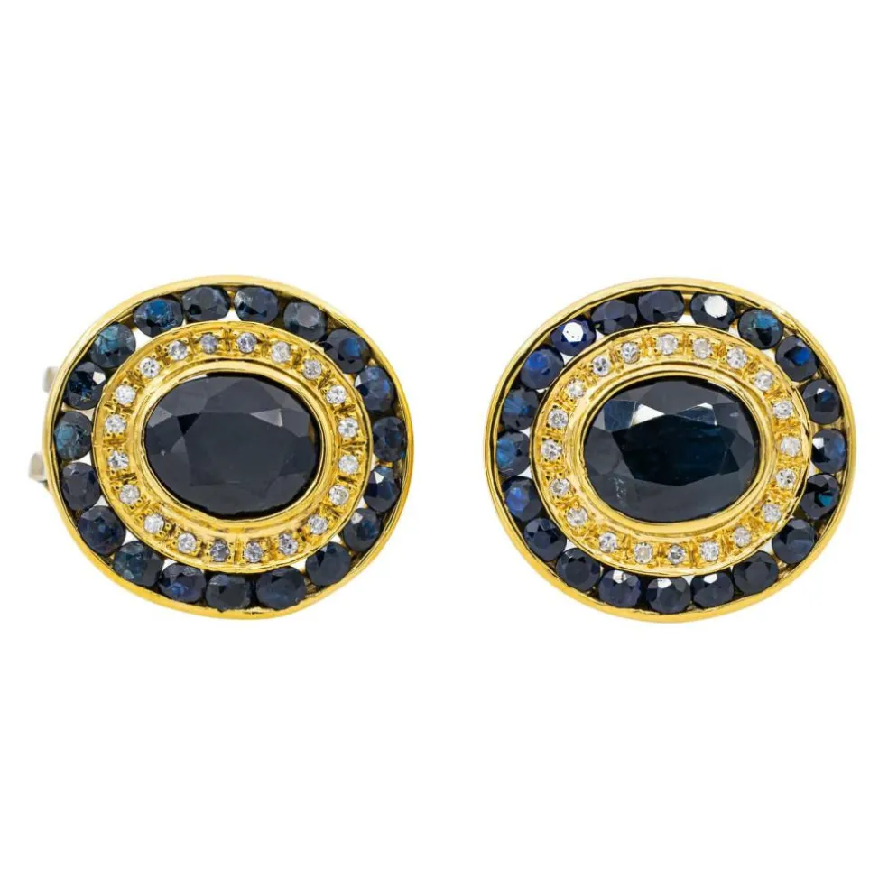 Boucles d'oreilles Or jaune Saphir