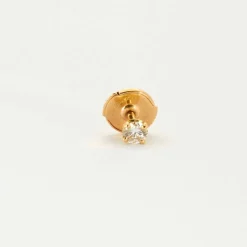 Boucles d'oreilles or jaune diamant