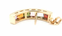 Boucles d'oreilles or jaune 750 et pierres fines