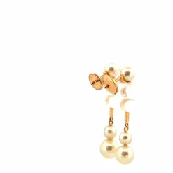 Boucles d'oreilles Or Jaune 18k & Perles