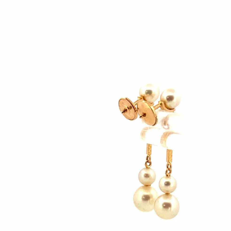 Boucles d'oreilles Or Jaune 18k & Perles