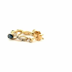 Boucles d'oreilles Or Jaune 18k Diamants & Saphirs
