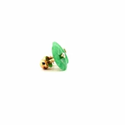 Boucles d'oreilles Or Jaune 18k Pierre de Jade