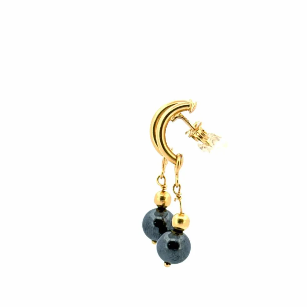 Boucles D'oreilles Or Jaune 18k & Perle