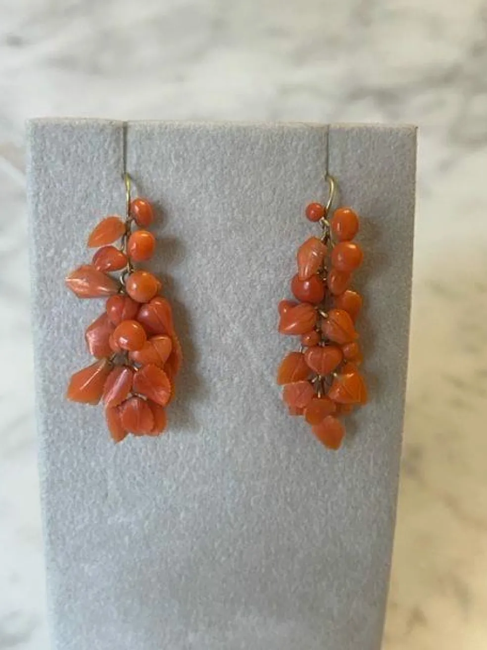 Boucles d'oreilles Or jaune et Corail