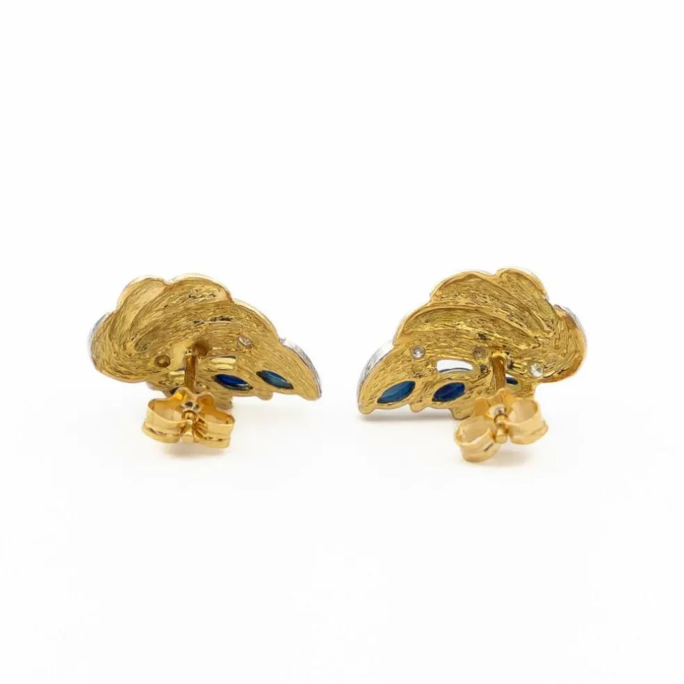 Boucles d'oreilles Or jaune Saphir