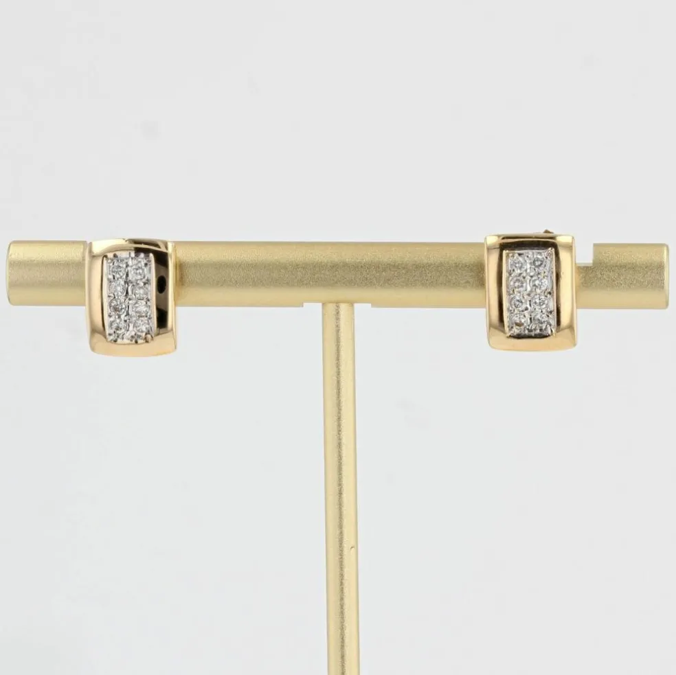 Boucles d'oreilles or jaune diamants modernes