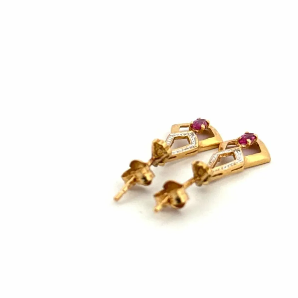 Boucles d'oreilles Or Jaune & Topaze