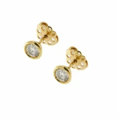 Boucles d'oreilles or jaune diamants