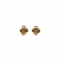 Boucles d’oreilles or jaune améthystes