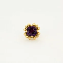Boucles d'oreilles or jaune et améthystes