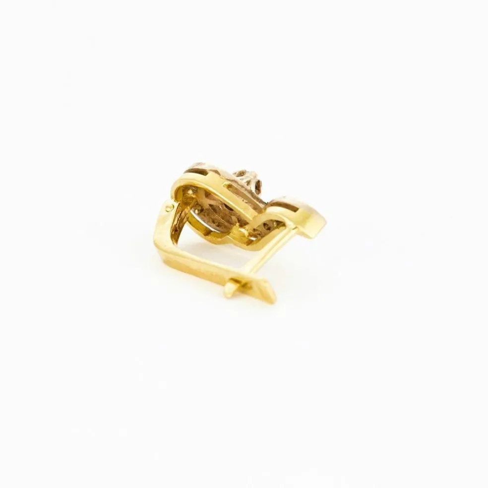 Boucles d'oreilles or jaune, platine, diamants