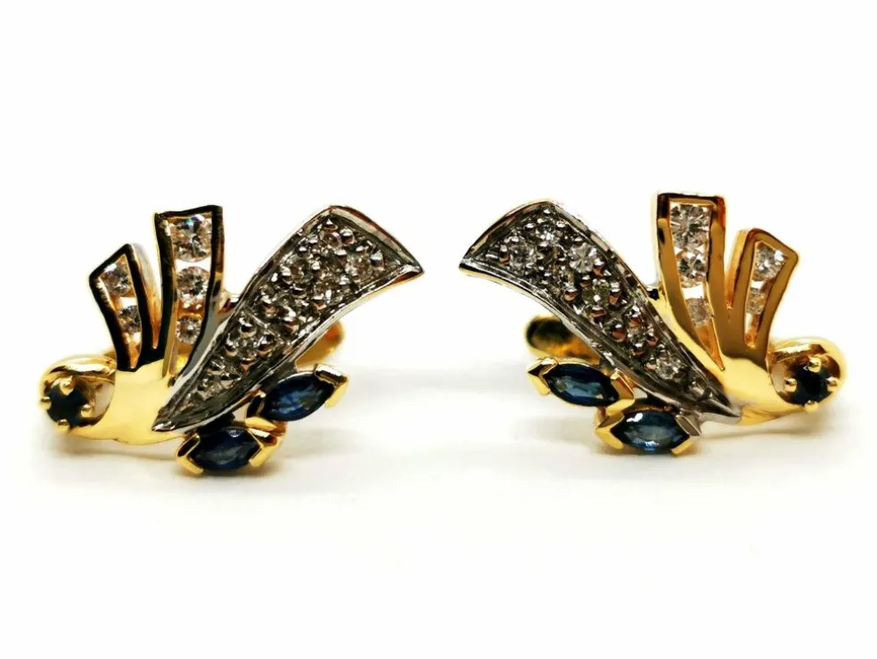 Boucles d'oreilles Or jaune Saphir