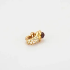 Boucles d'oreilles or jaune, diamants