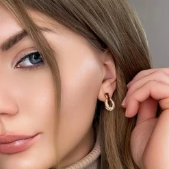 Boucles d'oreilles or jaune 18 k Rubis & Diamants