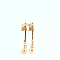 Boucles d'oreilles Or Jaune 18k & Perles