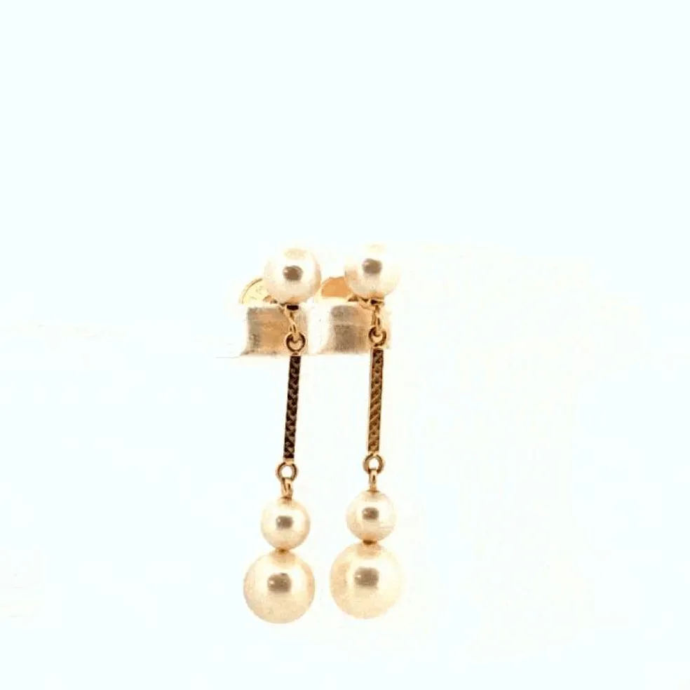 Boucles d'oreilles Or Jaune 18k & Perles
