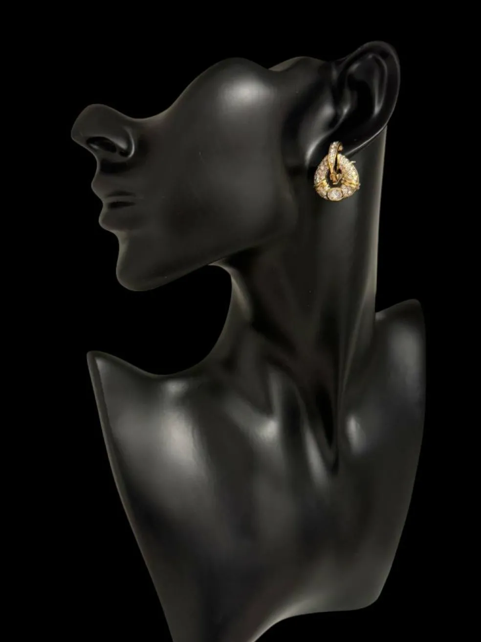Boucles d'oreilles or jaune avec diamants naturels de 2,50 carats certifiés HRD