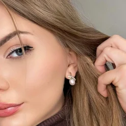 Boucles d'oreilles Or Jaune 18k & Perles