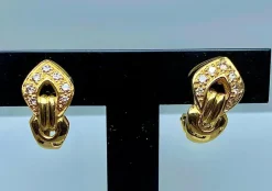 Boucles d’oreilles or jaune diamants