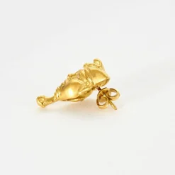 BOUCLES D'OREILLES OR JAUNE MOTIF EGYPTIEN