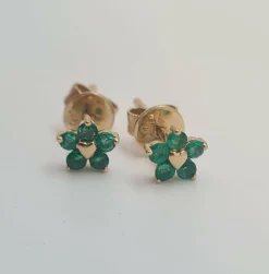 Boucles d'oreilles or jaune émeraudes
