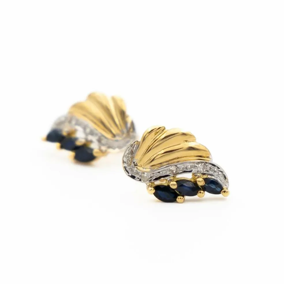 Boucles d'oreilles Or jaune Saphir