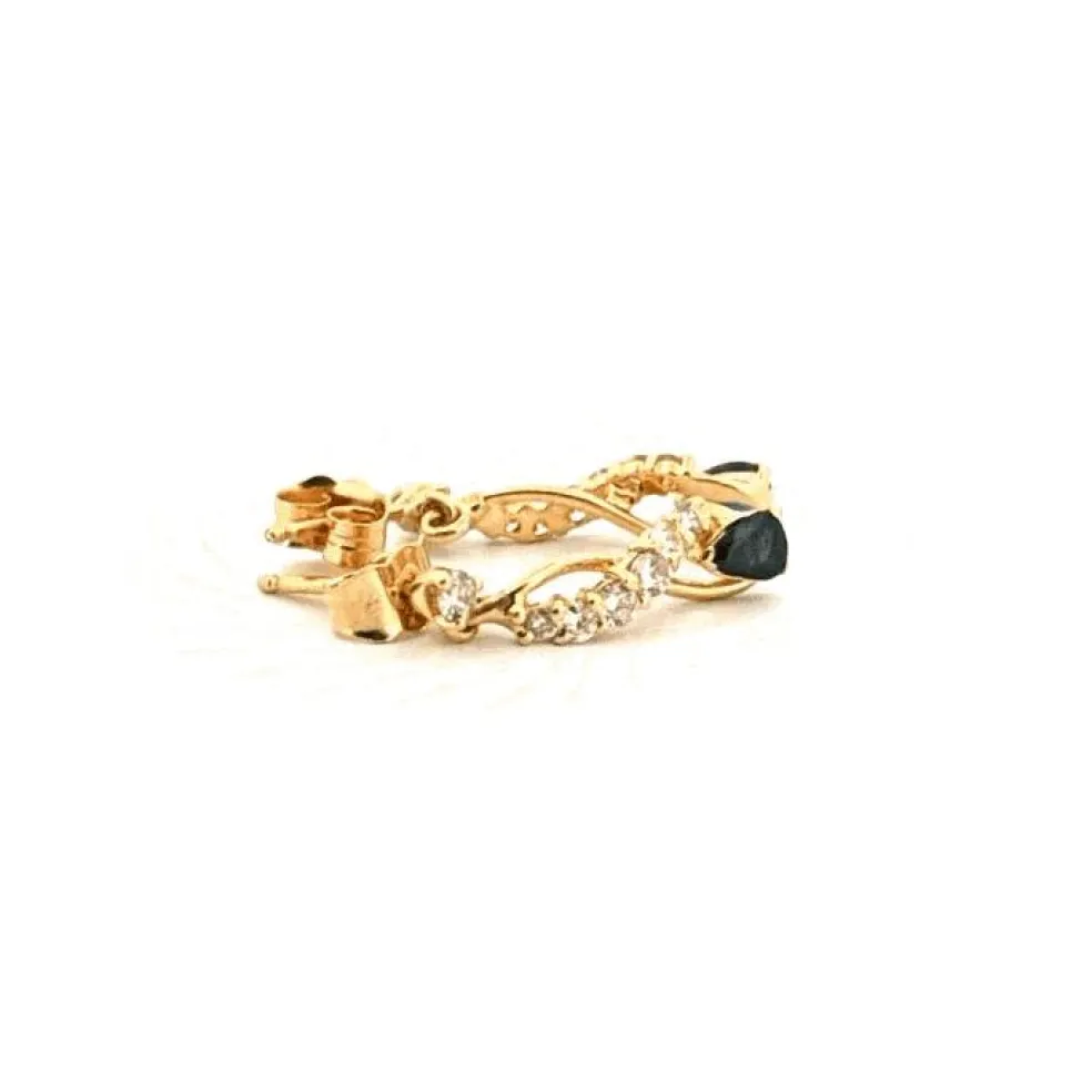 Boucles d'oreilles Or Jaune 18k Diamants & Saphirs