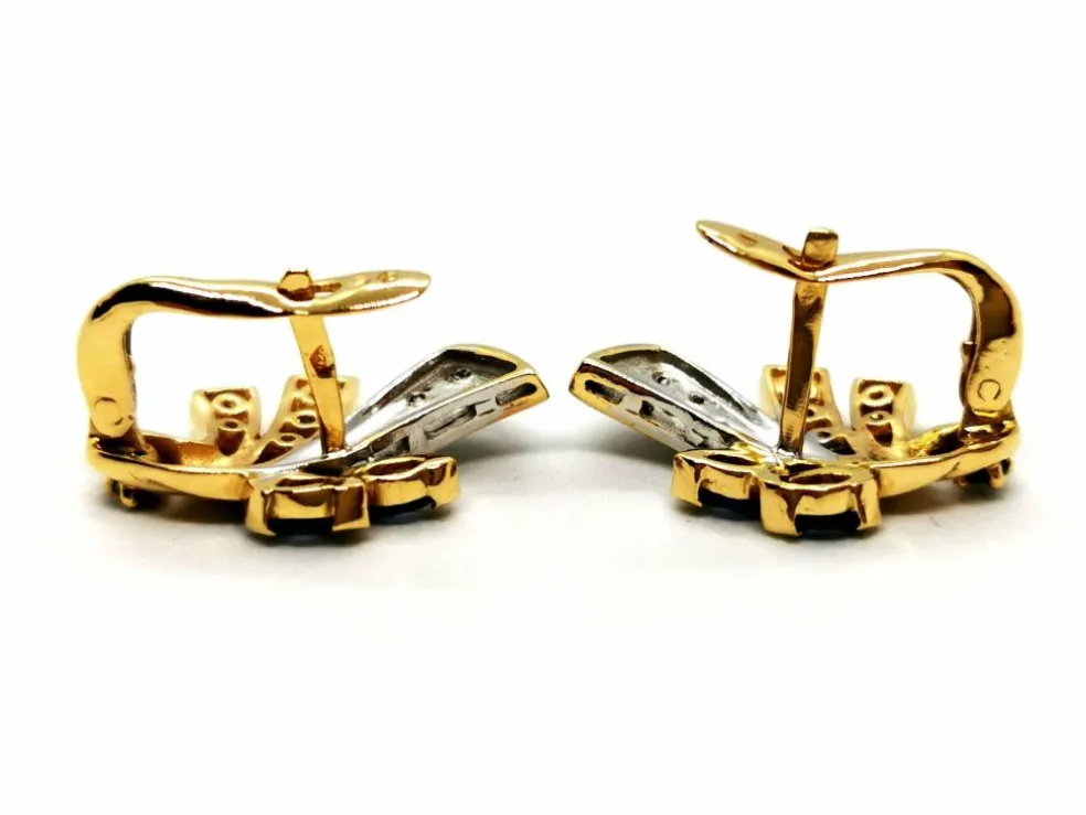 Boucles d'oreilles Or jaune Saphir