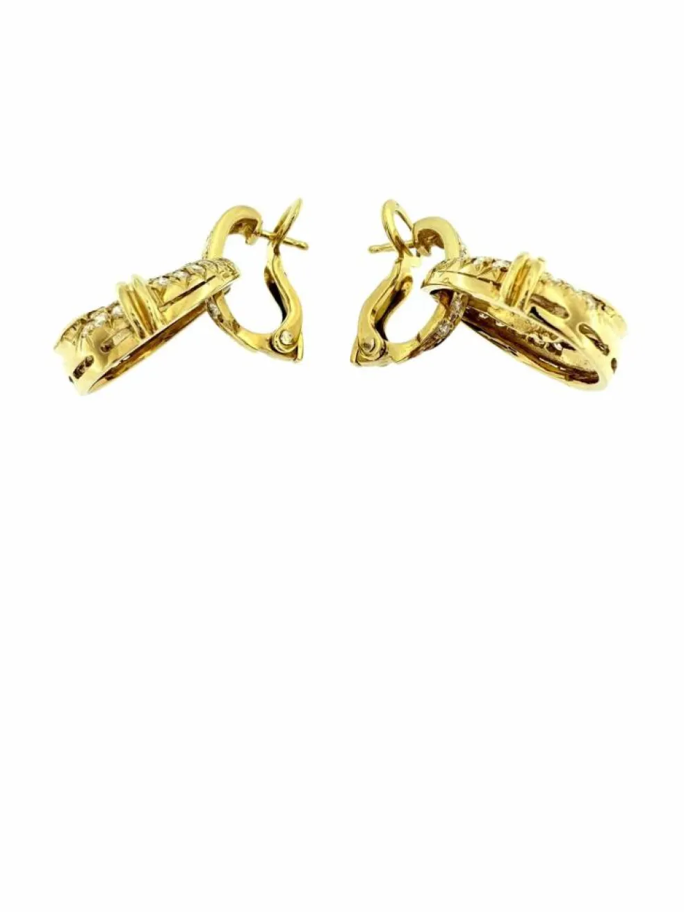Boucles d'oreilles or jaune avec diamants naturels de 2,50 carats certifiés HRD