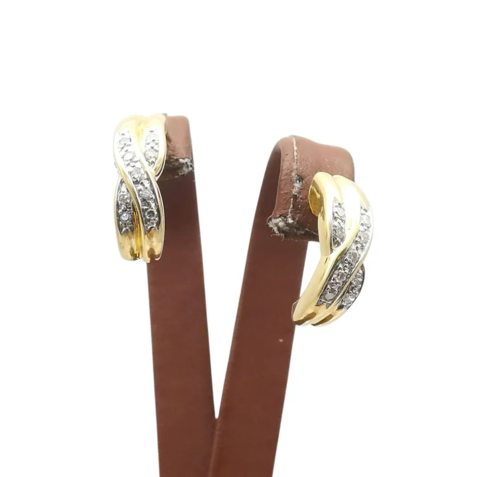Boucles d'oreilles or jaune & diamants