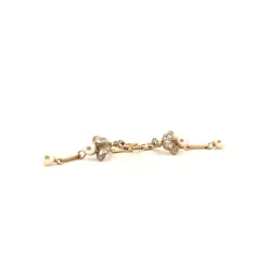 Boucles d'oreilles Or Jaune 18k Perles & Diamants