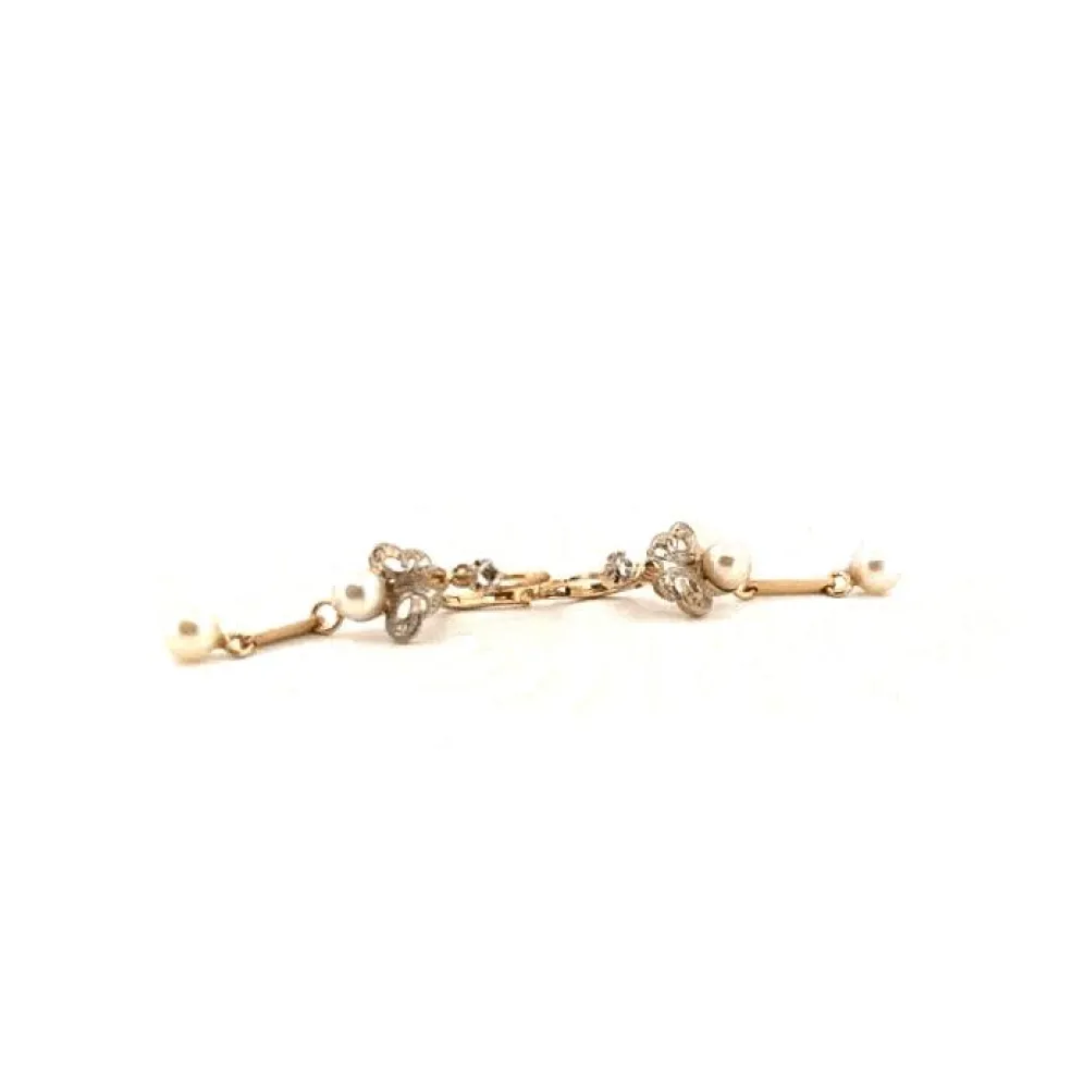 Boucles d'oreilles Or Jaune 18k Perles & Diamants