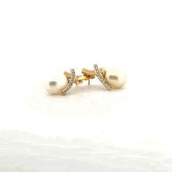 Boucles d'oreilles Or Jaune 18k & Perles