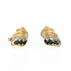 Boucles d'oreilles Or jaune Saphir
