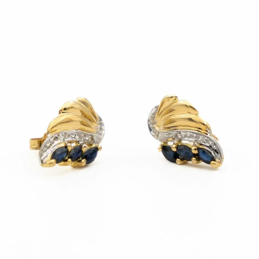 Boucles d'oreilles Or jaune Saphir