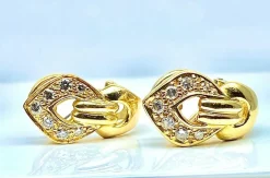 Boucles d’oreilles or jaune diamants