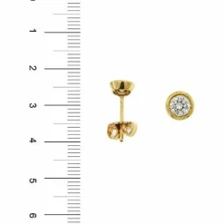 Boucles d'oreilles or jaune diamants