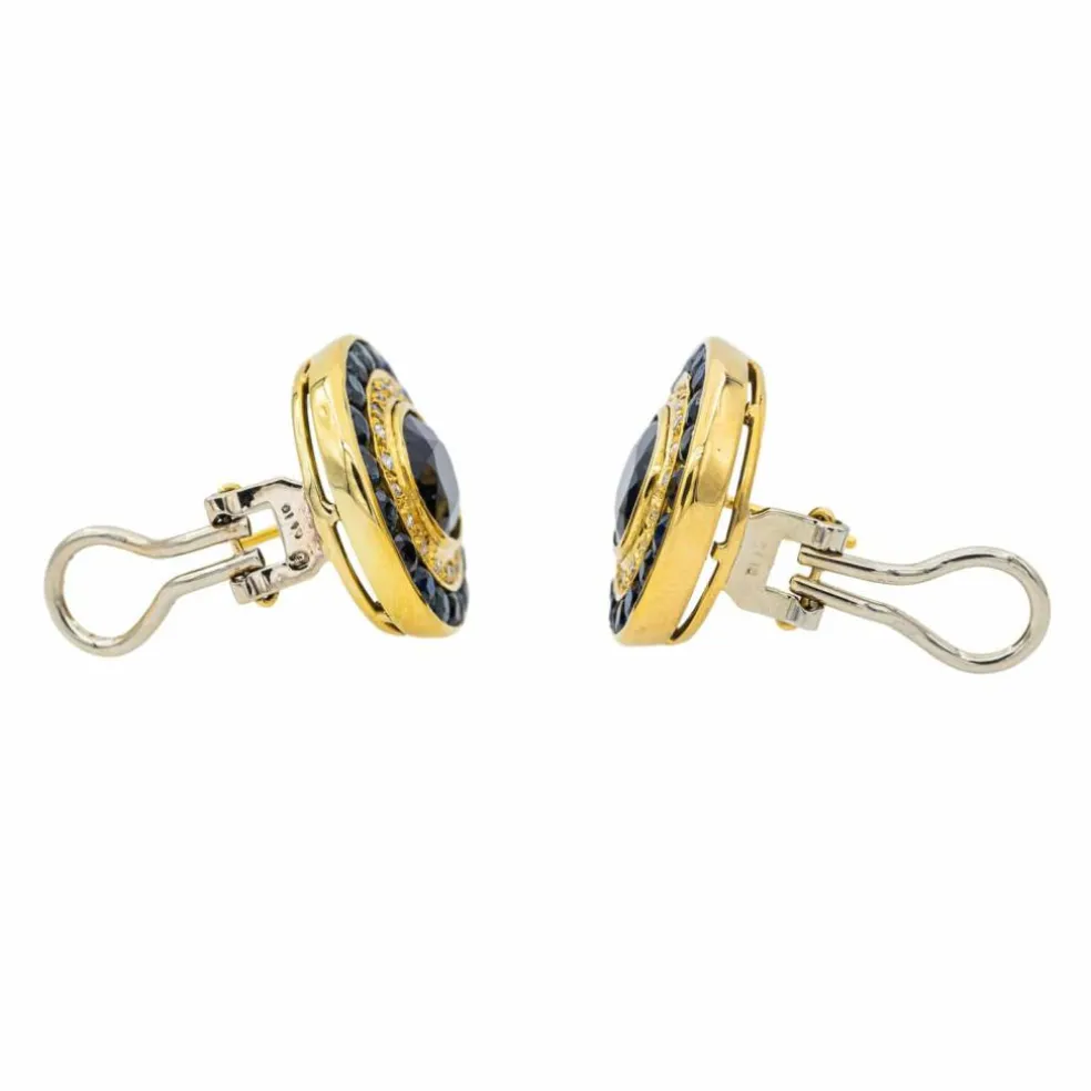 Boucles d'oreilles Or jaune Saphir