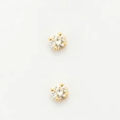 Boucles d'oreilles or jaune diamant