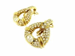 Boucles d'oreilles or jaune avec diamants naturels de 2,50 carats certifiés HRD