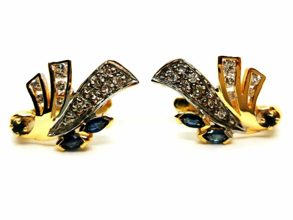 Boucles d'oreilles Or jaune Saphir