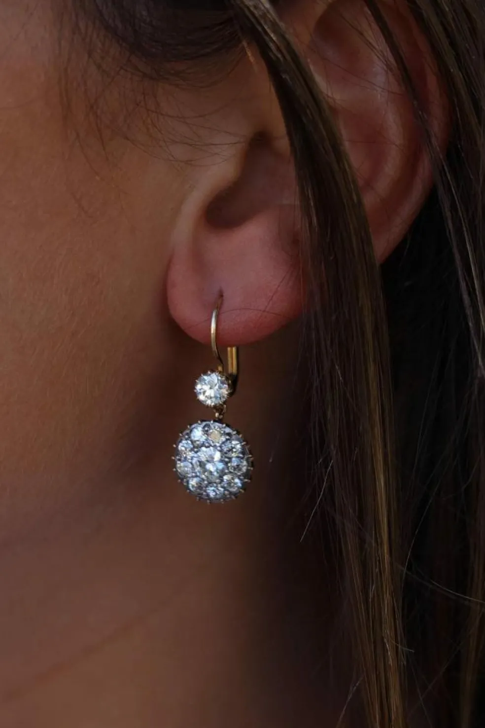 Boucles d'oreilles Or jaune Diamant