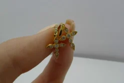 Boucles d'oreilles or pendentif croix 0,41 ct