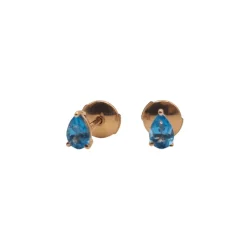 Boucles d'oreilles or rose serties de topazes