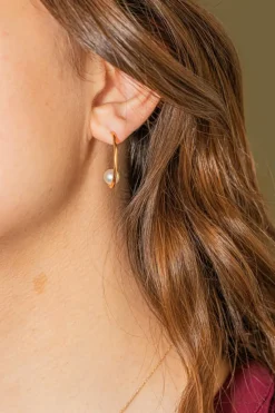 Boucles d'oreilles Or rose Perle
