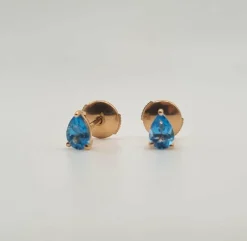 Boucles d'oreilles or rose serties de topazes